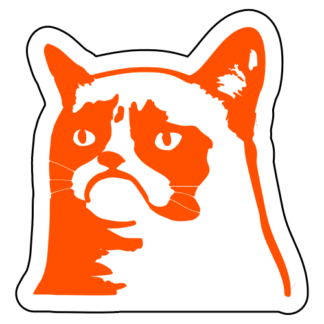 Grumpy Cat 2 Sticker (Orange)